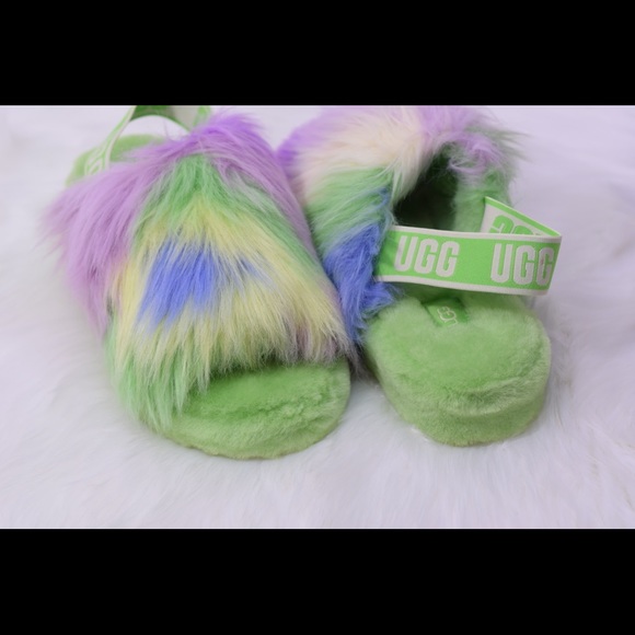 Ugg Women's Fluff Yeah Slide Slipper 1117326 Apple Tie Dye - Picture 5 of 7